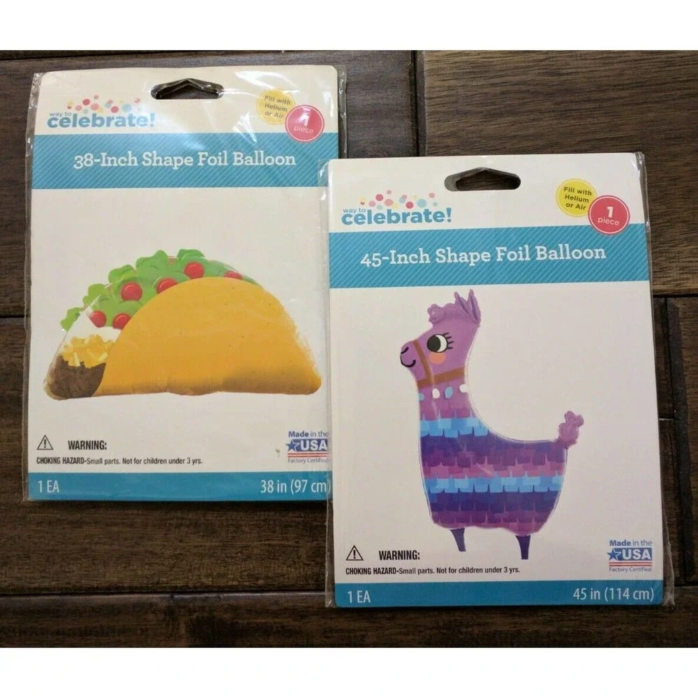 1 (one) Large Shape Foil Balloon Helium Fiesta 38